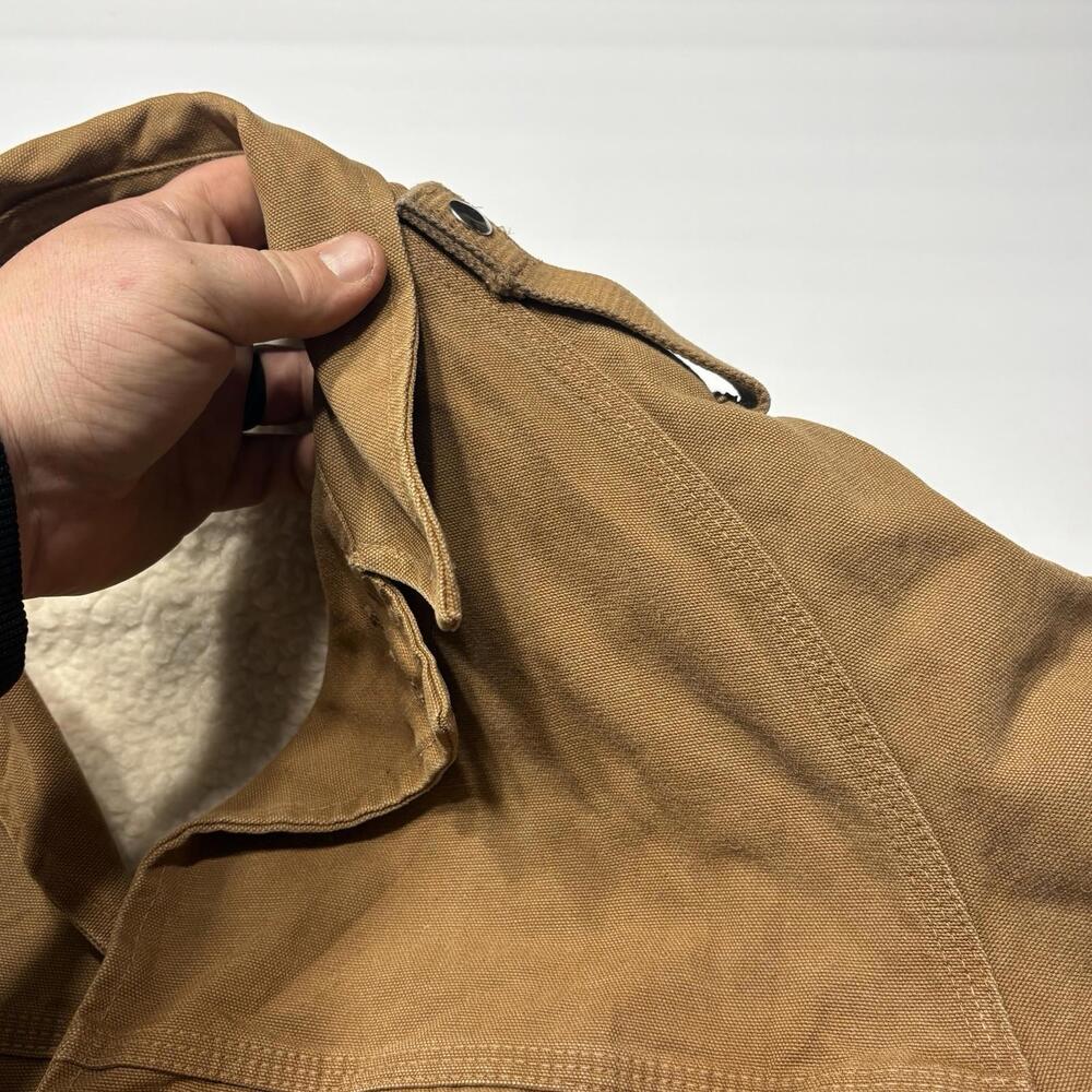 Vintage One-Of-A-Kind Carhartt Sherpa Lined Chore Jacket Men's Size Large - Picture 15 of 16